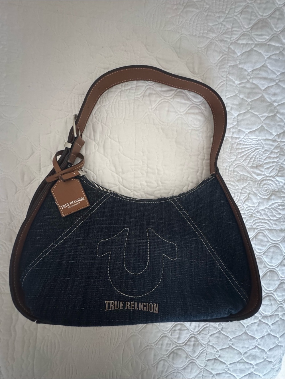True Religion Dark Denim Shoulder Bag